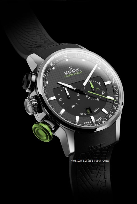 Edox WRC X-Treme Pilot III Limited Edition quartz chronograph watch in titanium