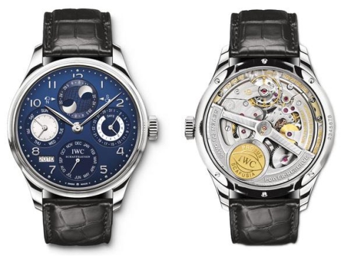 IWC Portuguese Perpetual Calendar watch Ref. IW5023 (front and rear views)